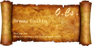Ormay Csilla névjegykártya